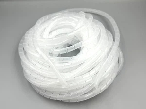 1/4" (6mm) Diameter x 50 ft long Spiral Cable protective wrap sheath 20mil white - Picture 1 of 3
