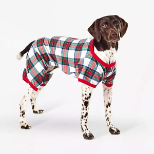 Pet Pajamas Warm Pajama Jumpsuit Holiday Plaid Design Dog Sweater XL Dog Clothes