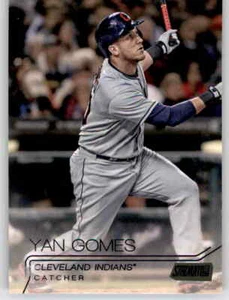 2015 Stadium Club Black Foil Yan Gomes Insert MLB Parallel Indians #195 - Picture 1 of 2