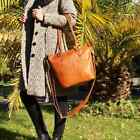 Pure Handmade Brown Leather Shoulder Bag For Women Attractive look Grocery Bag