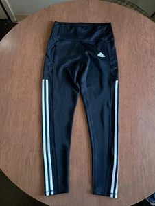 Adidas Aeroready Mädchen schwarz 3 Streifen Yoga Activewear Leggings Größe Small - Bild 1 von 20
