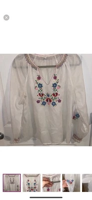 Blusa campesina vintage húngara bordada años 70 grande para mujer Foto 1 de 4