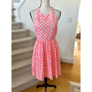 J.Crew Sommerkleid neonpink & weiß bestickt Blumen Fit & Flare - Bild 1 von 7