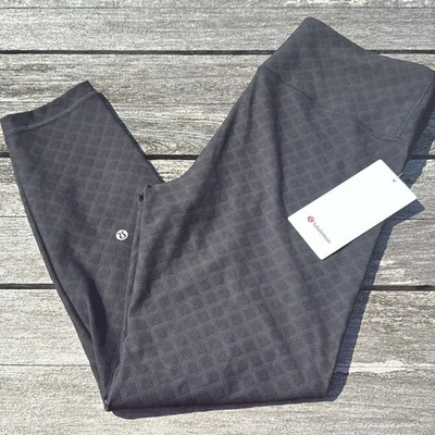 Lululemon 3D Jacquard Diamond High-Rise Tight 25" Texture Black size 14 nwt - Image 1 of 4