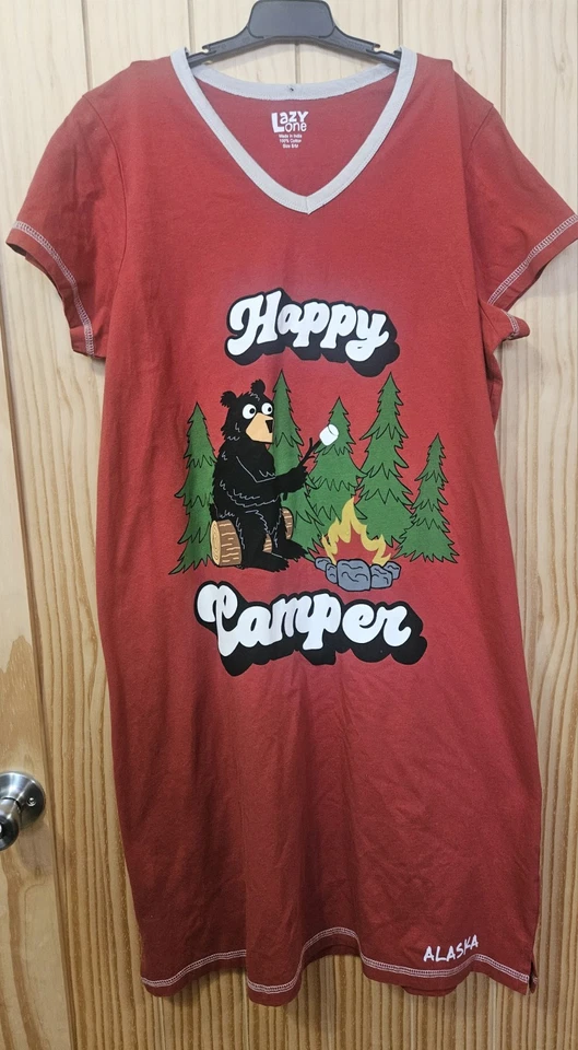 LAZY ONE Happy Camper Night Shirt S/M - Image 1 of 4