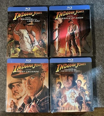 Indiana Jones 4-Film Zavvi Steelbook Collection Blu-ray Embossed! - Image 1 of 4