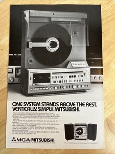 1981 MGA Mitsubishi Stereo Turntable Cassette Player Tuner Magazine Print Ad - Picture 1 of 9