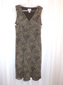 Vestido Iglesia Ann Taylor Loft Talla 6 Marrón Estampado Floral Forro Elegante Capricho - Imagen 1 de 11