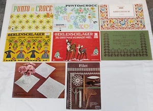 Lot of 8 Vtg Cross Stitch Booklets/Books Romania, Germany, Italian, Sweden VGC - Picture 1 of 24