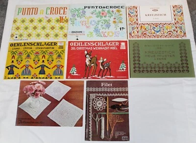 Lot of 8 Vtg Cross Stitch Booklets/Books Romania, Germany, Italian, Sweden VGC - Image 1 of 4
