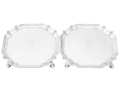 Antique Sterling Silver Waiters George II London 1730  - Image 1 of 4