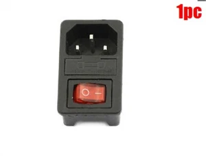 Rocker Switch 10A 250V IEC320 C14 3 Pin Fused Power Socket Connector Ic New ms - Picture 1 of 2