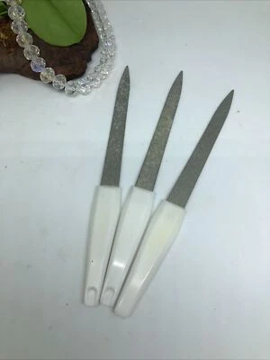 3x Professional Double Sided Stainless Steel Sapphire Nail File - 6" - White-New - Image 1 of 3