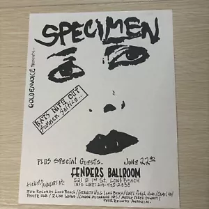 ESPECIMEN ORIGINAL AÑOS 80 CONCIERTO FLYER PUNK GOTH DEATH ROCK - Imagen 1 de 2