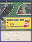 Vintage 1966 Winston Cigarettes Cigarette Tobacco City Bus Rare Print Ad 60'S
