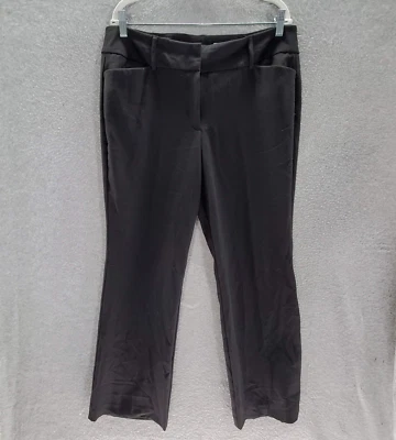 Pantalones de mujer Roz & Ali 14 negros de vestir corte bota bolsillos de tiro alto 29" entrepierna oficina Foto 1 de 4