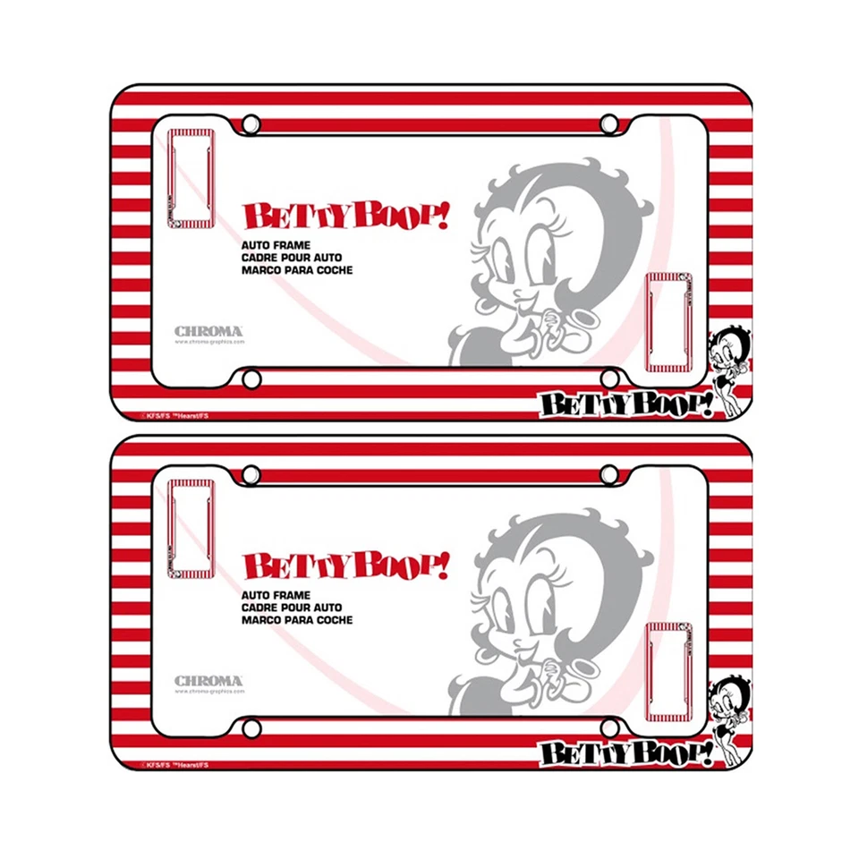 2 шт. универсальные пластиковые рамы для номерных знаков Betty Boop 12,5 дюйма x 6,5 дюйма - Изображение 1 из 1