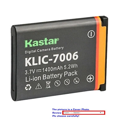 Kastar Replacement Battery Pack for Kodak KLIC-7006 LB-012 Battery K7006 Charger