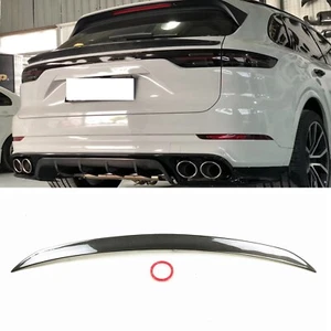 Real Carbon Fiber Rear Trunk Spoiler Wing Lip For Porsche Cayenne Coupe 2018-22 - Picture 1 of 10