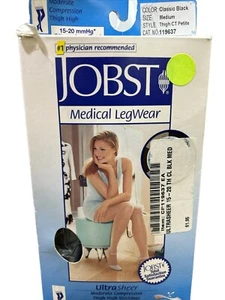 MediumPetite UltraSheer Compression Thigh Stockings 15-20 mmhg Silicone Supports - Picture 1 of 6
