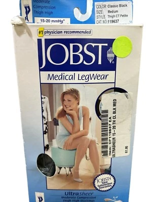 Meias de compressão ultratransparente MediumPetite 15-20 mmHg suporte de silicone - Imagem 1 de 4