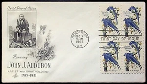 1963 First Day of Issue John J Audubon Stamps Envelope Henderson KY Postmark Art - Picture 1 of 2