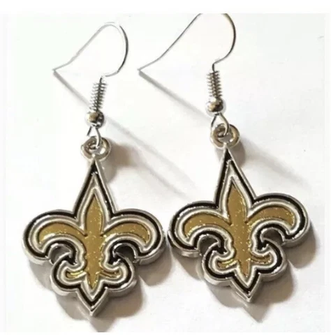 NFL Football Team Logos New Orleans Saints Fish Hook Earrings US STOCK Cover