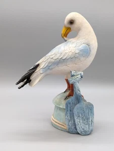 Estatua de Gaviota Pintada a Mano Resina Interior Exterior 12" Barco Náutico Remos Figura - Imagen 1 de 10