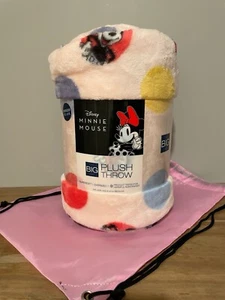 NEW Disney Minnie Mouse Pink Big One Plush Throw 5ft x 6ft & Cinch Sack - Picture 1 of 5