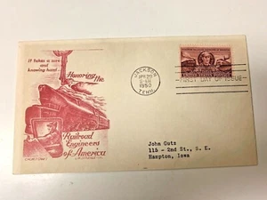 FUNDA PRIMER DÍA Postal US. INGENIEROS FERROVIARIOS 1950 - Imagen 1 de 3