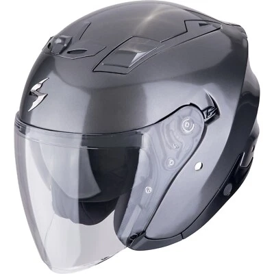 Motorrad Helm XL - Scorpion EXO-Z1 Solid Jethelm - grau metall - Bild 1 von 3