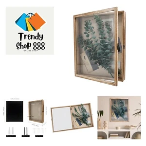 Shadow Box Frame 13x16 Display Case with Linen Back, Real Glass Window Door w... - Picture 1 of 8