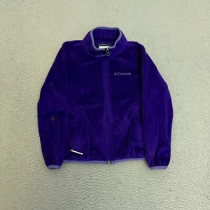Columbia Fleece Jacket Girls Size XS Purple Full Zip *STAIN - Picture 1 of 10