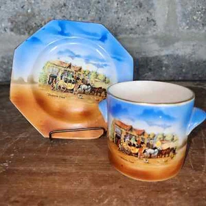 GREEN & CO Ltd Gresley England plate cup porcelain Dicken's Days - Picture 1 of 6