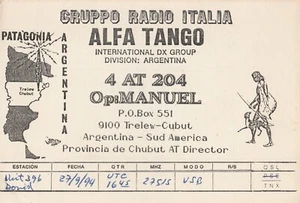 QSL ARGENTINA 1994 tarjeta de radioaficionado - Imagen 1 de 2