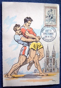 FDC CARTE Maximum / SPORT / LUTTE BRETONNE 1958 - Picture 1 of 1