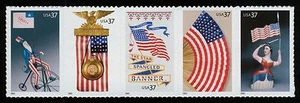 #3780a 37c Old Glory, Se-Tenant Strip, Mint **ANY 5=FREE SHIPPING** - Picture 1 of 1