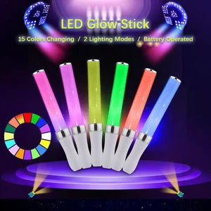 1PC LED Glow Stick 15 Multicolor Manual & Automatic Mode Concert Glowsticks C8T8 - Picture 1 of 12