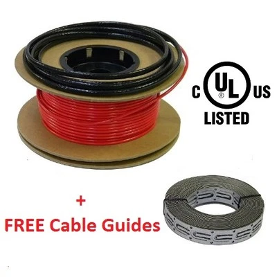 50 sqft 120V Radiant Floor Heating Cable for Tile Stone Bathroom 35 - 65 sqft - Image 1 of 3