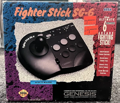 Sega Genesis 6 Button Fighter Stick SG-6 Joystick Controller | USED IN BOX       - Image 1 of 4