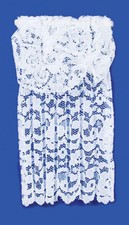 Melody Jane Dolls House White Lace Net Curtain with Balloon Valance Window