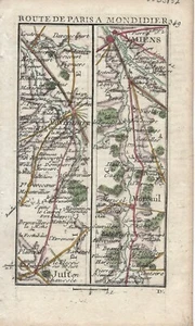Antique map, Road: St-Just-en-Chaussee to Amiens. 1774, Guide Royal par L Denis - Picture 1 of 1