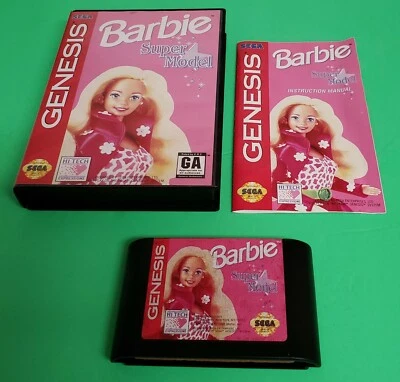 Barbie Super Model (Sega Genesis, 1992) Video Game - MANUAL INCLUDED - Image 1 of 4