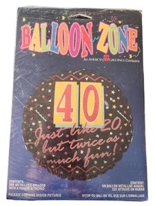 American Greetings Balloon 40 Forty Twice as Fun Mylar One Balloon Retro - Picture 1 of 4