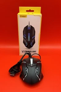 T-WOLF V1 Wired Gaming Mouse 3 Button 7 Colorful Backlight 1200 DPI Office Mouse - Picture 1 of 6