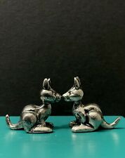 Pewter Noah's Ark Bunny Rabbit Couple  Forest Animals Diorama Miniature Figurine