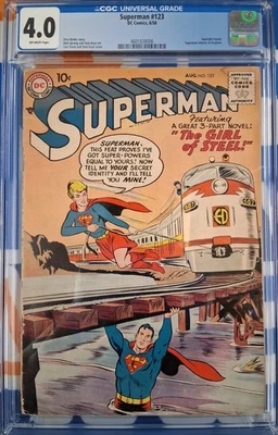 Superman #123 CGC Grade: 4.0 - Supergirl tryout, pre-dates Kara Zor-El 1st App!! - Image 1 of 2