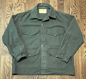 Vintage Filson Single Mackinaw Cruiser Jacket Size Large Green 100% Virgin Wool - Picture 1 of 4