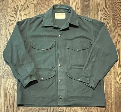 Vintage Filson Single Mackinaw Cruiser Jacket Size Large Green 100% Virgin Wool - Image 1 of 4