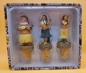 KC HAWAII Juego de 3 Ukelele de Playa Baile del Vientre Hula Niñas Corcho de Vino Nuevo en Caja - Imagen 1 de 11